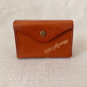 VTG SS Montgomery playing cards (2 Decks) In Leather sto-Rex Craft Case